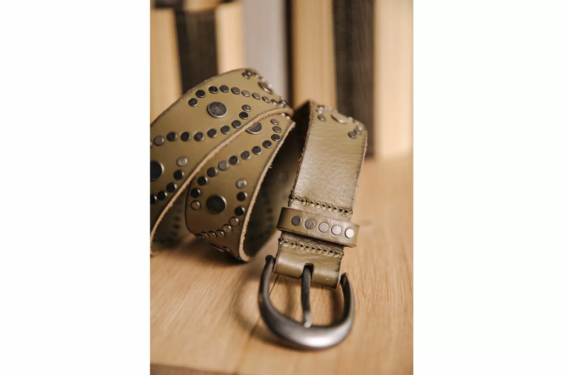 Freeman T Porter Serra Leather Belt Woman, Khaki Clearance