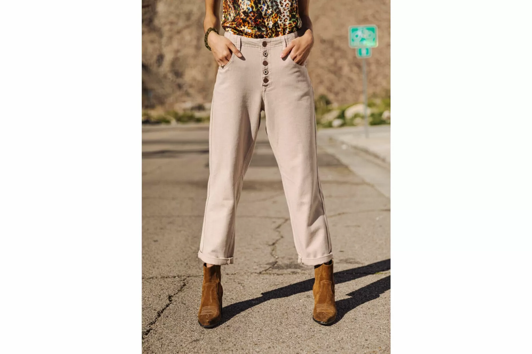 Freeman T Porter Sloane Lecce Boyfriend Pants Woman, Simply Taupe Cheap
