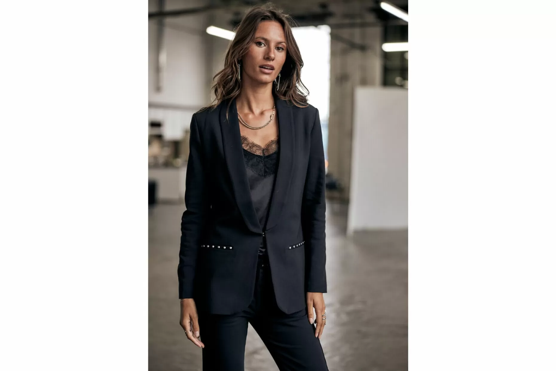 Freeman T Porter Stessy Polyneo Fitted Blazer Tuxedo Woman, Black Sale