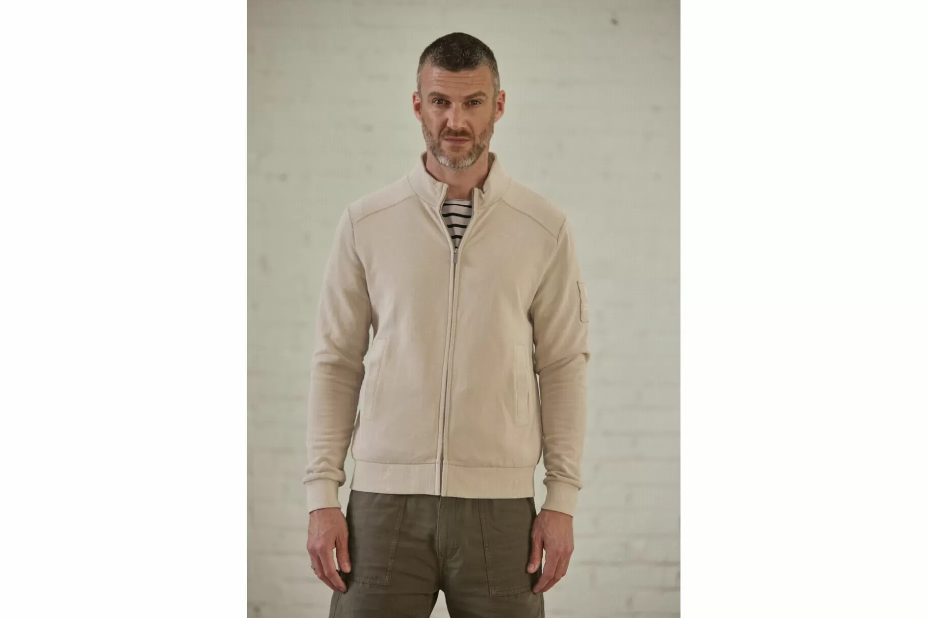 Freeman T Porter Sully Snug Zipped Sweater Man, Overcast New