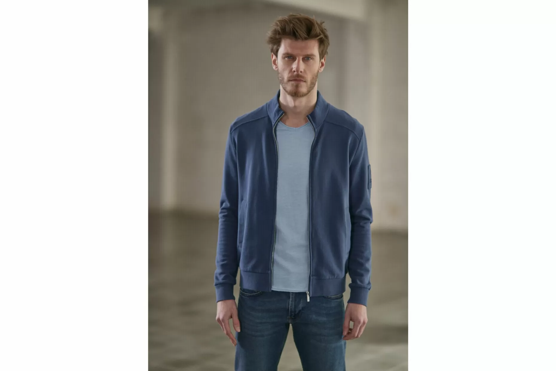 Freeman T Porter Sully Snug Zipped Sweater Man, Insignia Blue Store