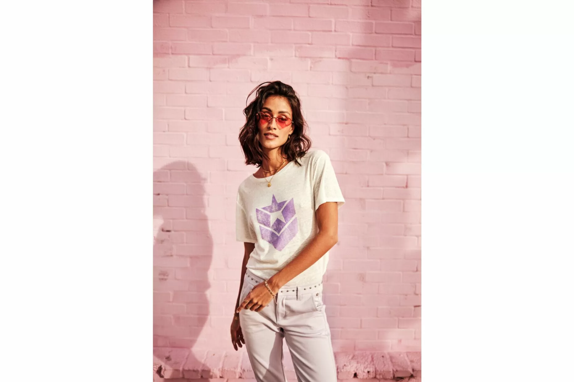 Freeman T Porter Suria Icon Short Sleeve T-Shirt Woman, Violet Tulle Cheap
