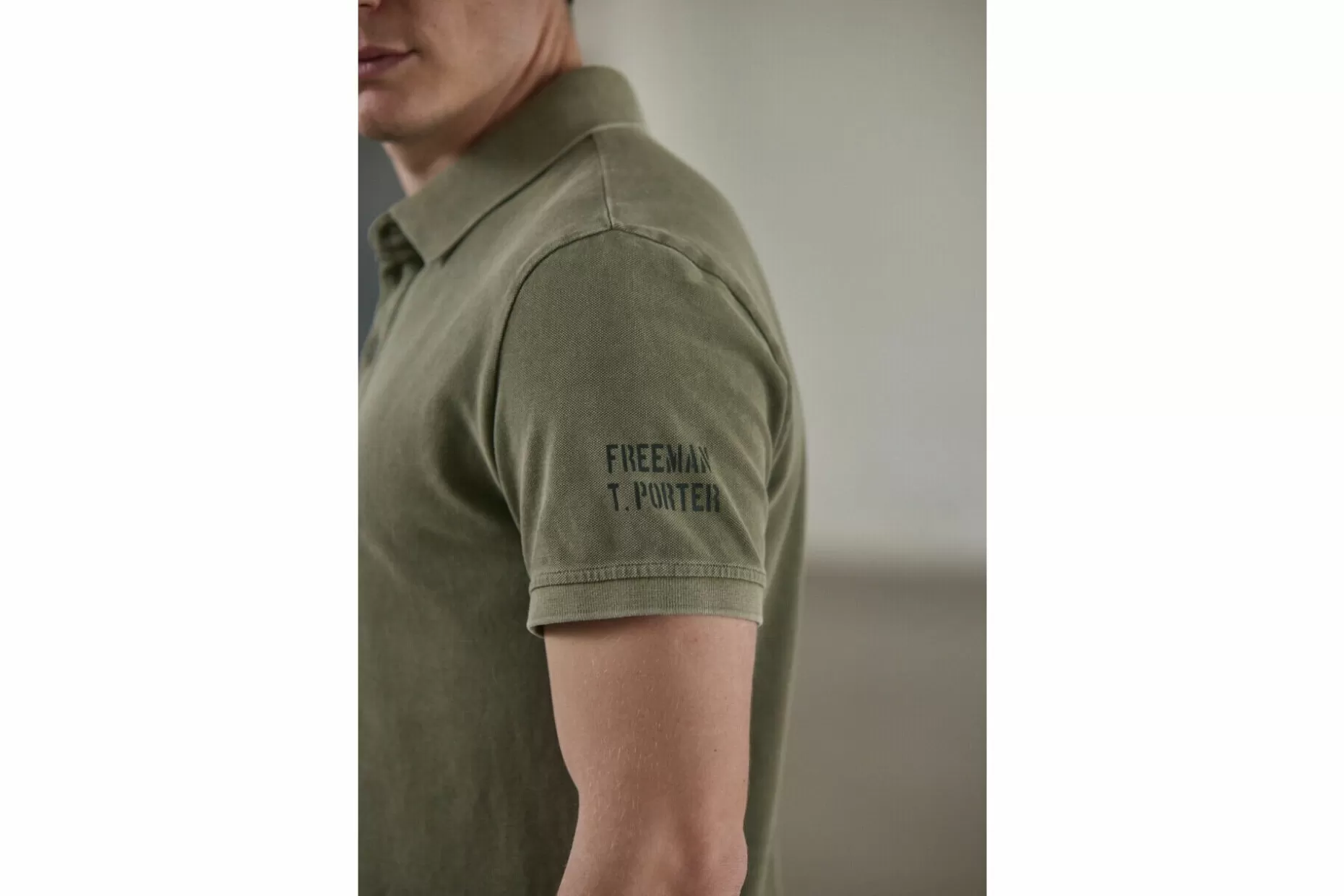Freeman T Porter Tadley Cotone Straight Polo Shirt Man, Dusky Green Best Sale