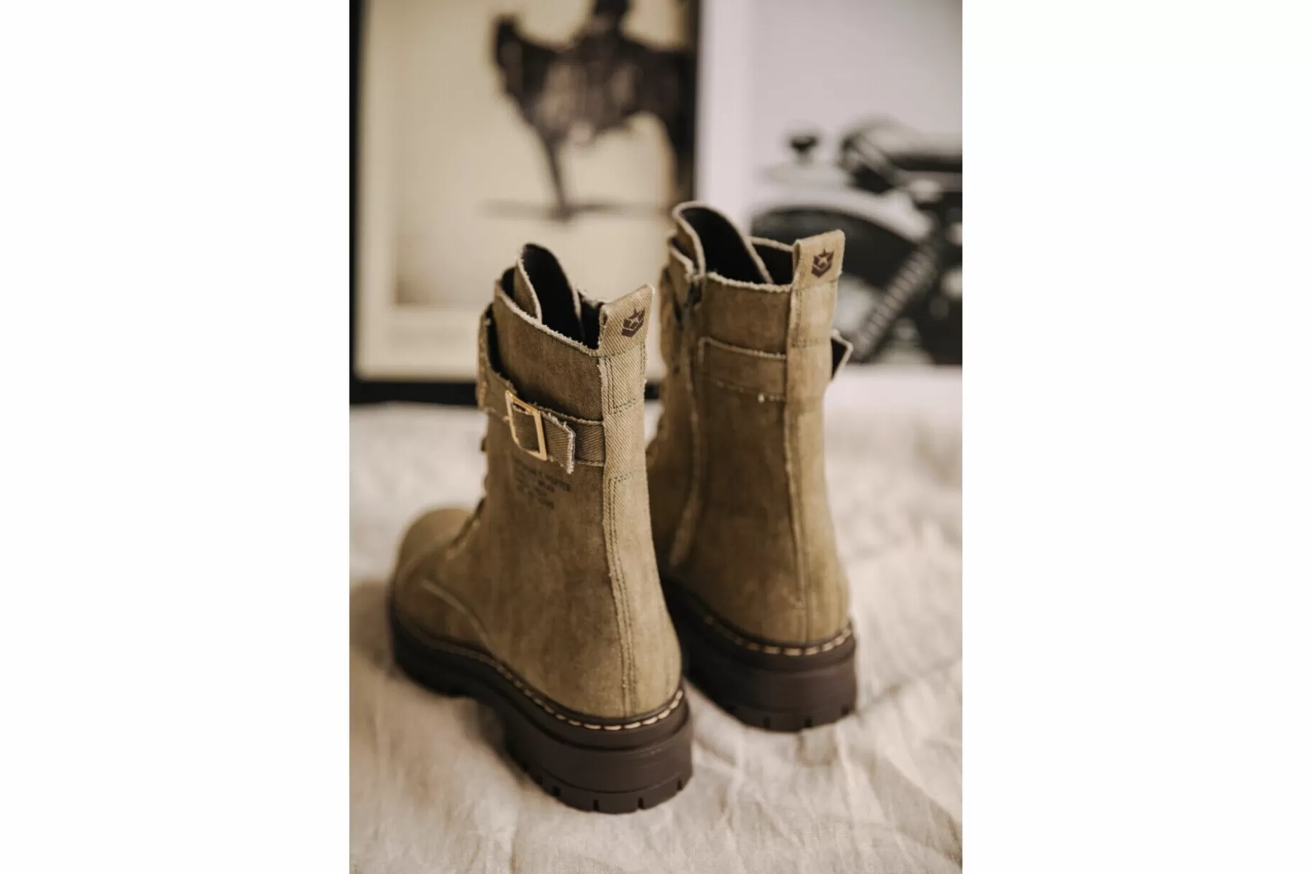 Freeman T Porter Tanny Canvas Boots Woman, Khaki Discount