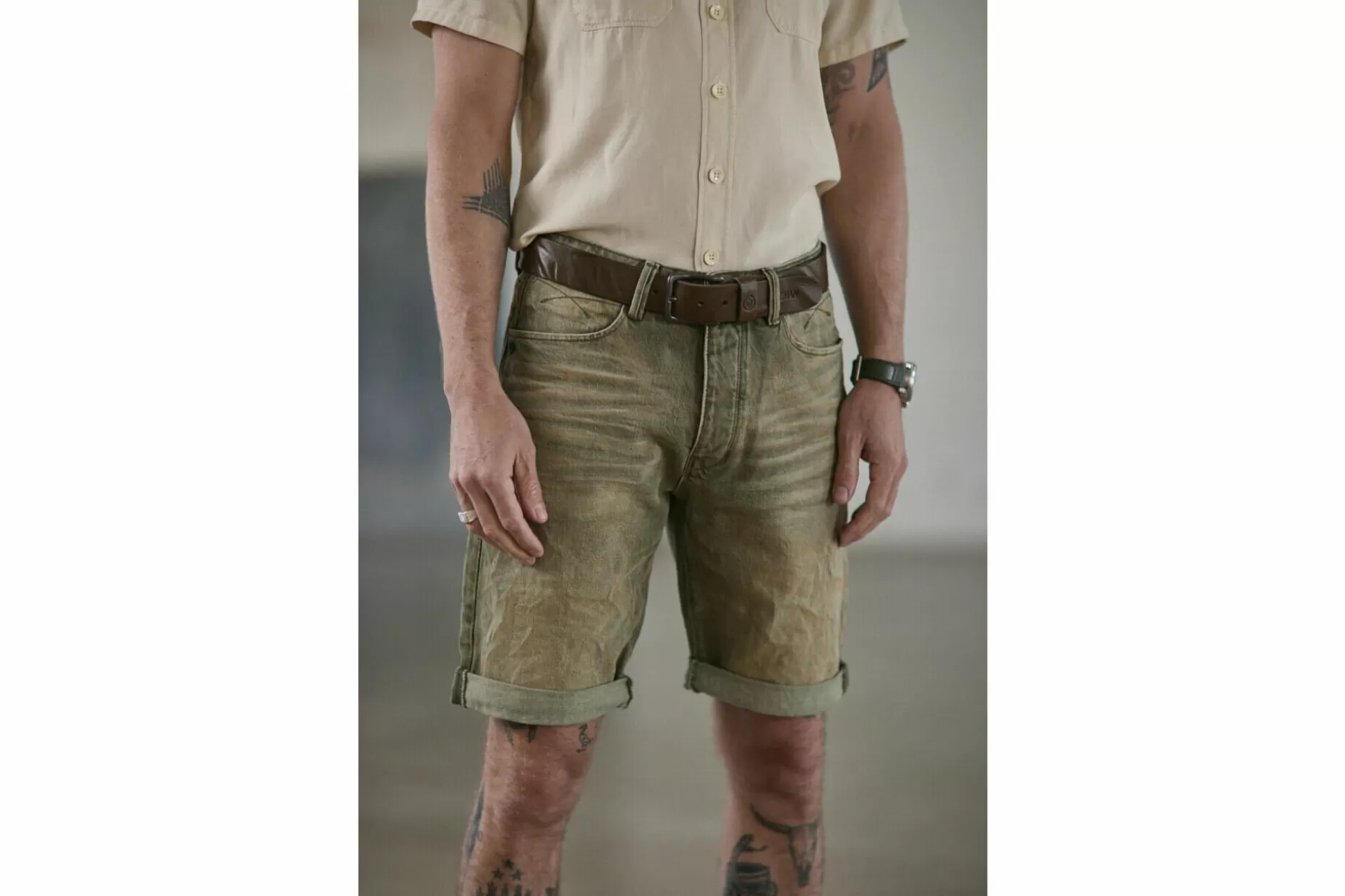 Freeman T Porter Taquion Short Slim Short Man, Portorico Khaki Store
