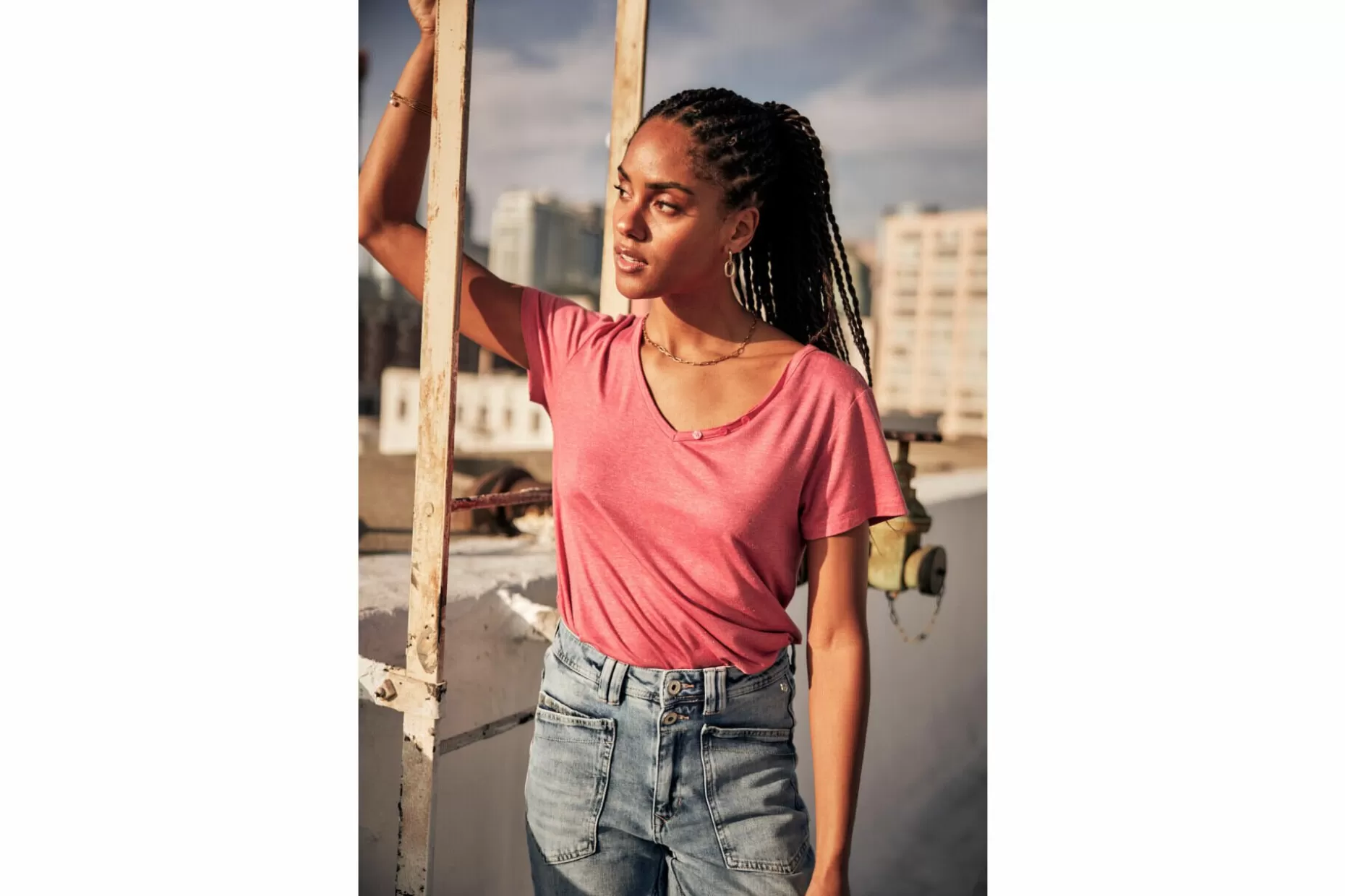 Freeman T Porter Tarissa Icon Straight T-Shirt Woman, American Beauty Cheap