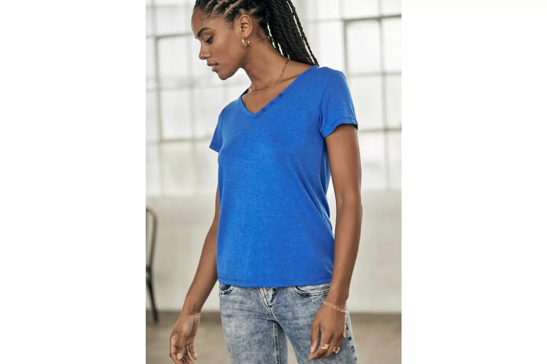 Freeman T Porter Tarissa Icon Straight T-Shirt Woman, Princess Blue Shop