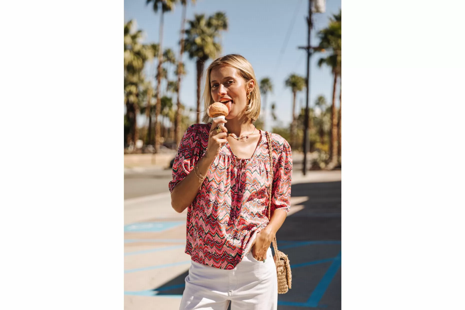 Freeman T Porter Teena Etnico Loose Blouse Woman, Light Pink Online