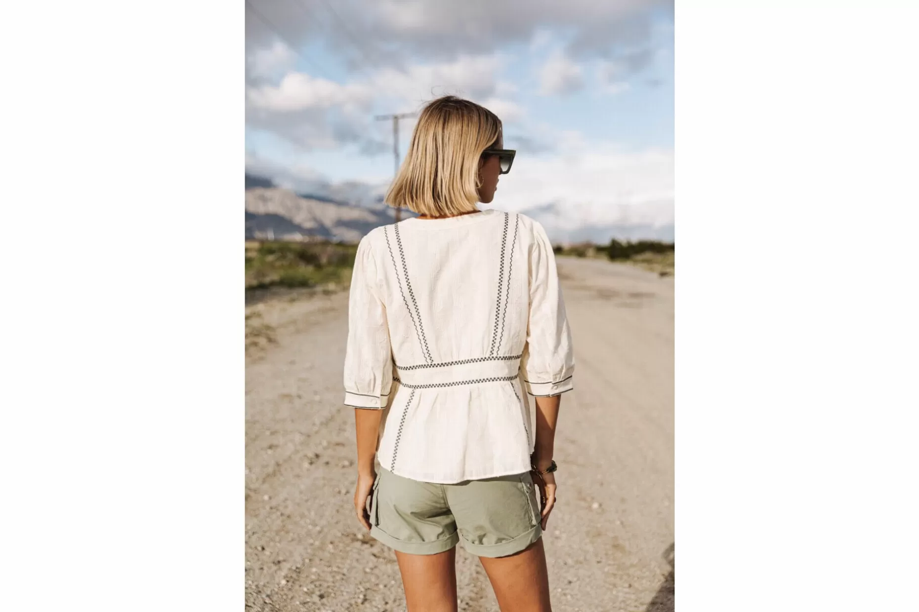 Freeman T Porter Telinda Plain Color Loose Blouse Woman, Ecru Shop