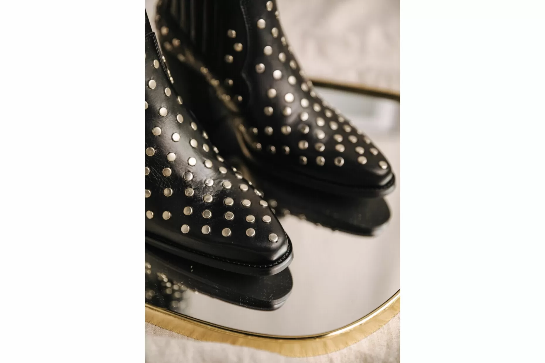 Freeman T Porter Teresa Studs Leather Boots Woman, Black Best Sale