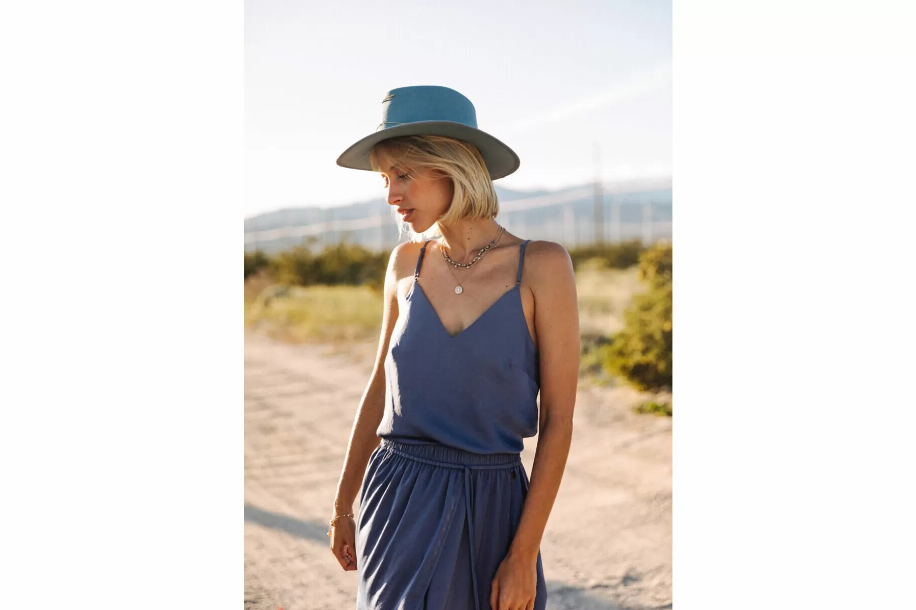 Freeman T Porter Teri Lace Lace Halter Caraco Woman, Vintage Blue Shop