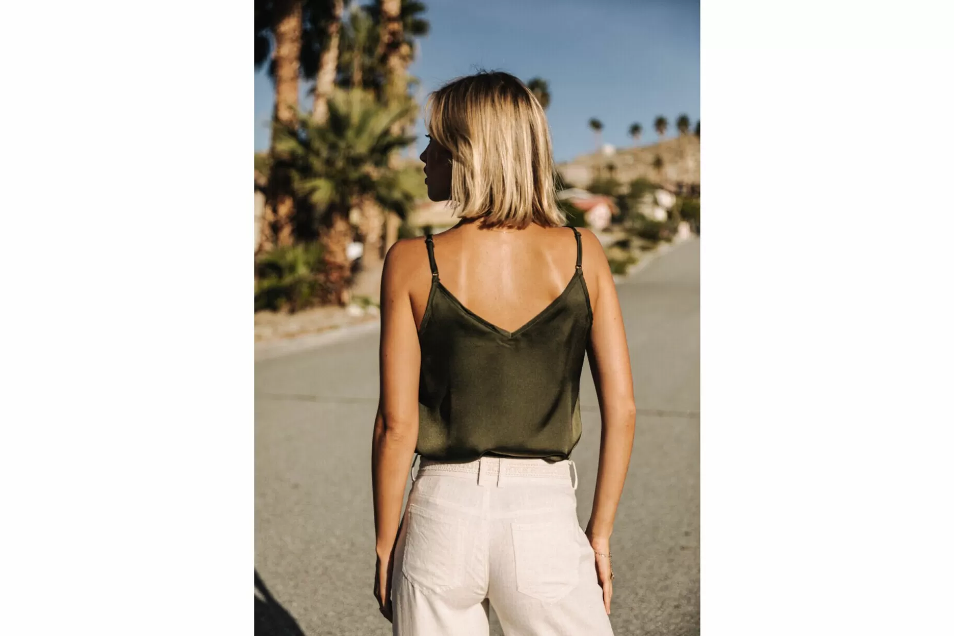 Freeman T Porter Thylia Lace Fabric Mix Caraco Lace Woman, Khaki Online