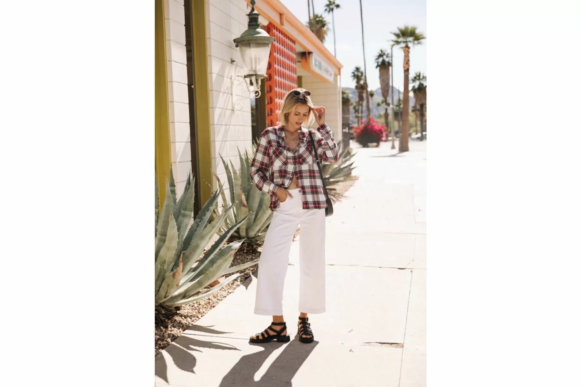 Freeman T Porter Tickya Plaid Kariertes Hemd Woman, White Fashion