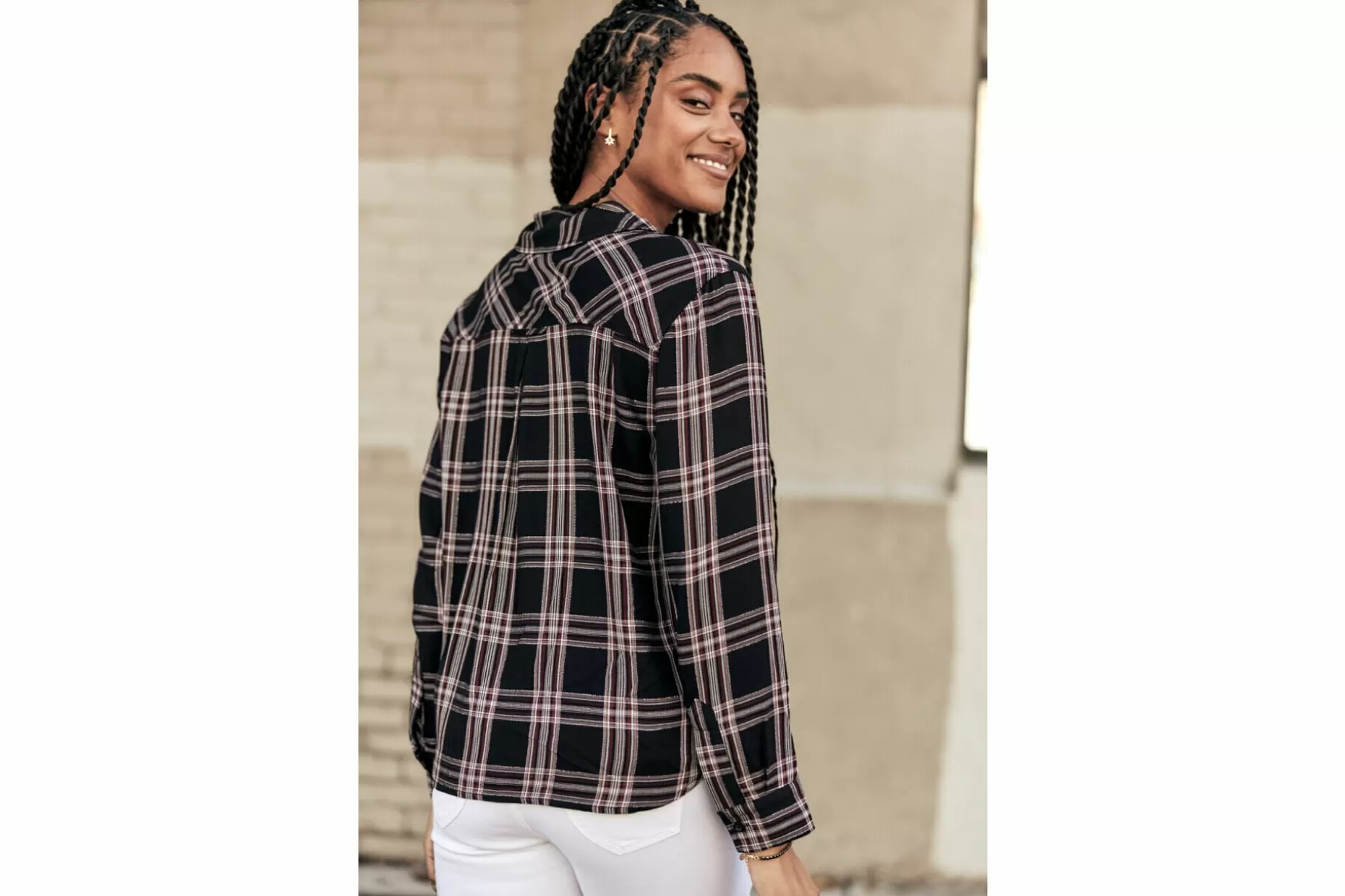Freeman T Porter Tickya Plaid Kariertes Hemd Woman, Black Store