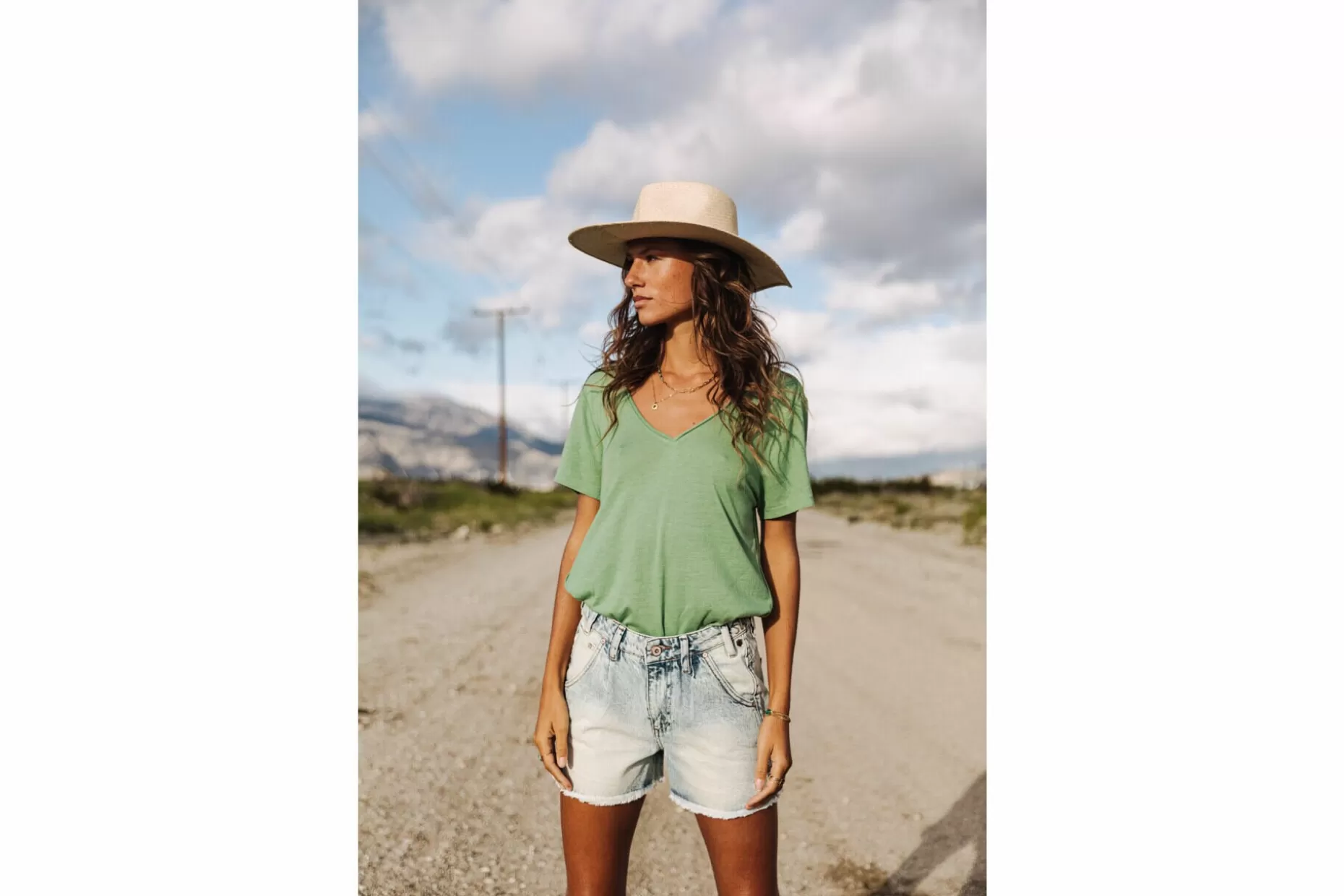 Freeman T Porter Tobby Fancy V-Neck T-Shirt Woman, Loden Frost Shop