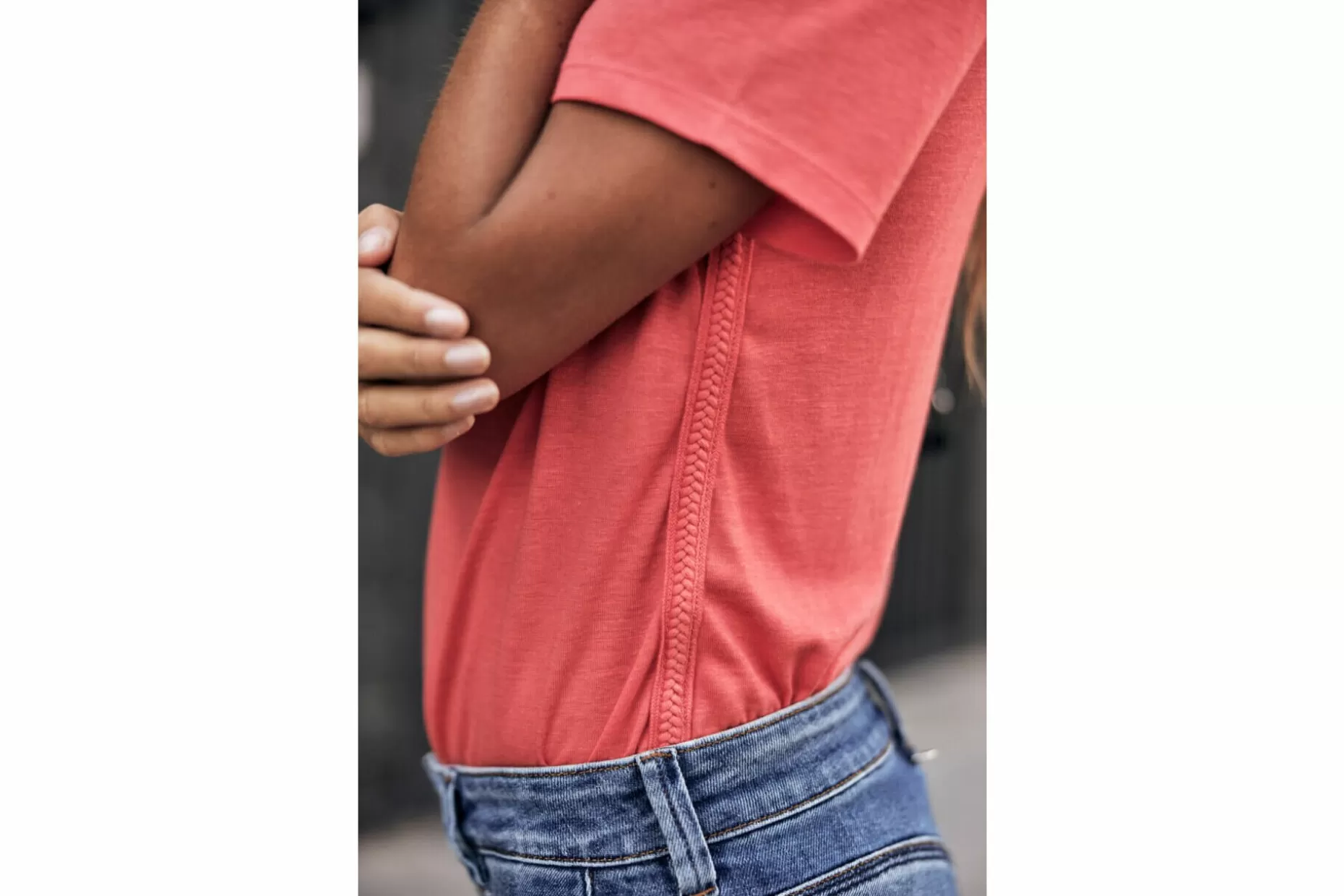 Freeman T Porter Tobby Fancy V-Neck T-Shirt Woman, Hot Coral New