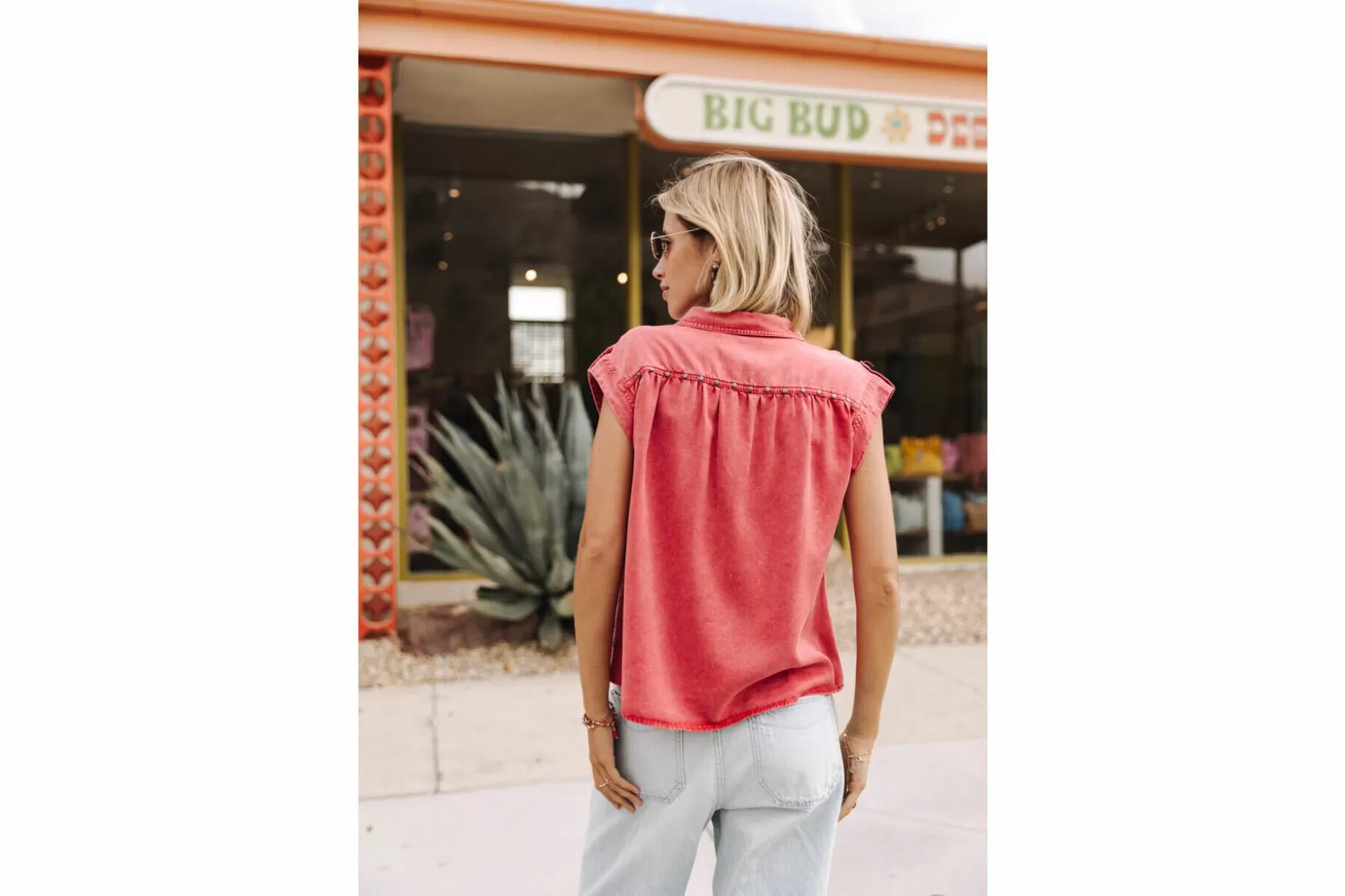 Freeman T Porter Tressie Plain Loose Top Woman, Salsa Discount