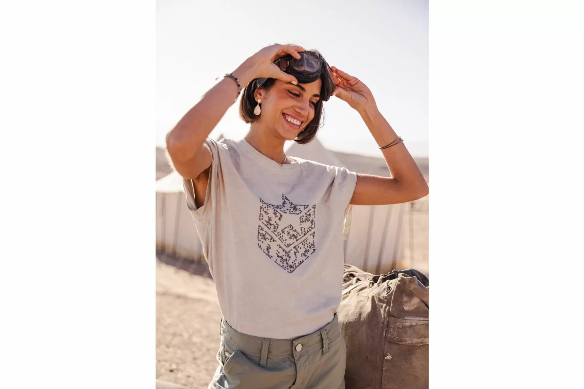Freeman T Porter Trisea Icon Short Sleeve T-Shirt Woman, Fog Hot