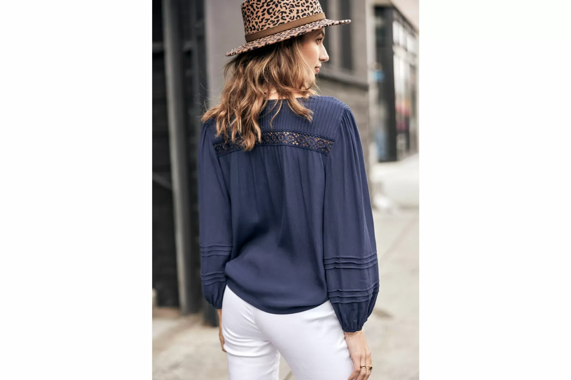 Freeman T Porter Tya Plain Color Long Sleeve Bluse Woman, Dark Blue Discount