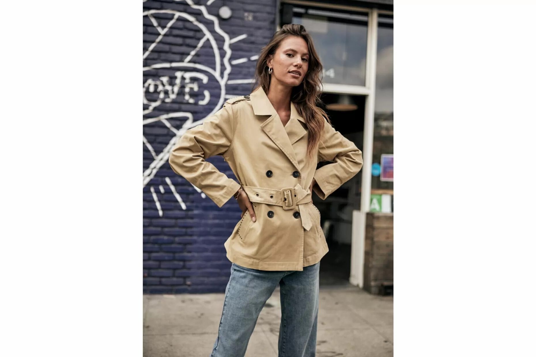 Freeman T Porter Valencia Short Trench-Coat Woman, Beige Best