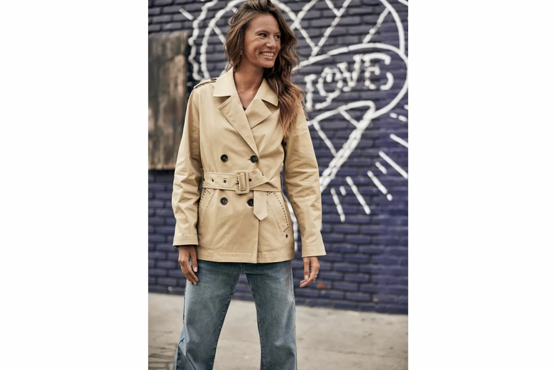 Freeman T Porter Valencia Short Trench-Coat Woman, Beige Best