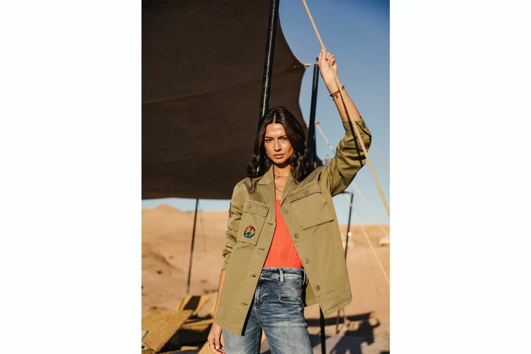 Freeman T Porter Venty Patches 2 Straight Jacket Woman, Light Khaki Fashion