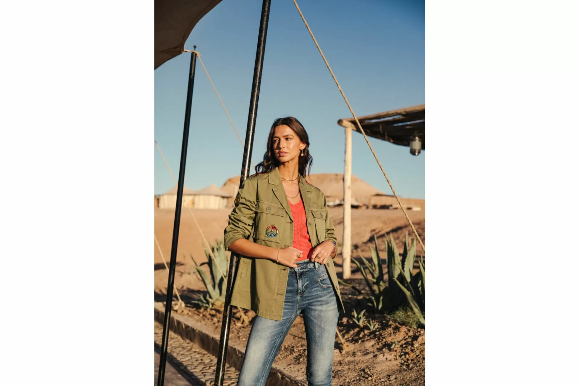 Freeman T Porter Venty Patches 2 Straight Jacket Woman, Light Khaki Fashion