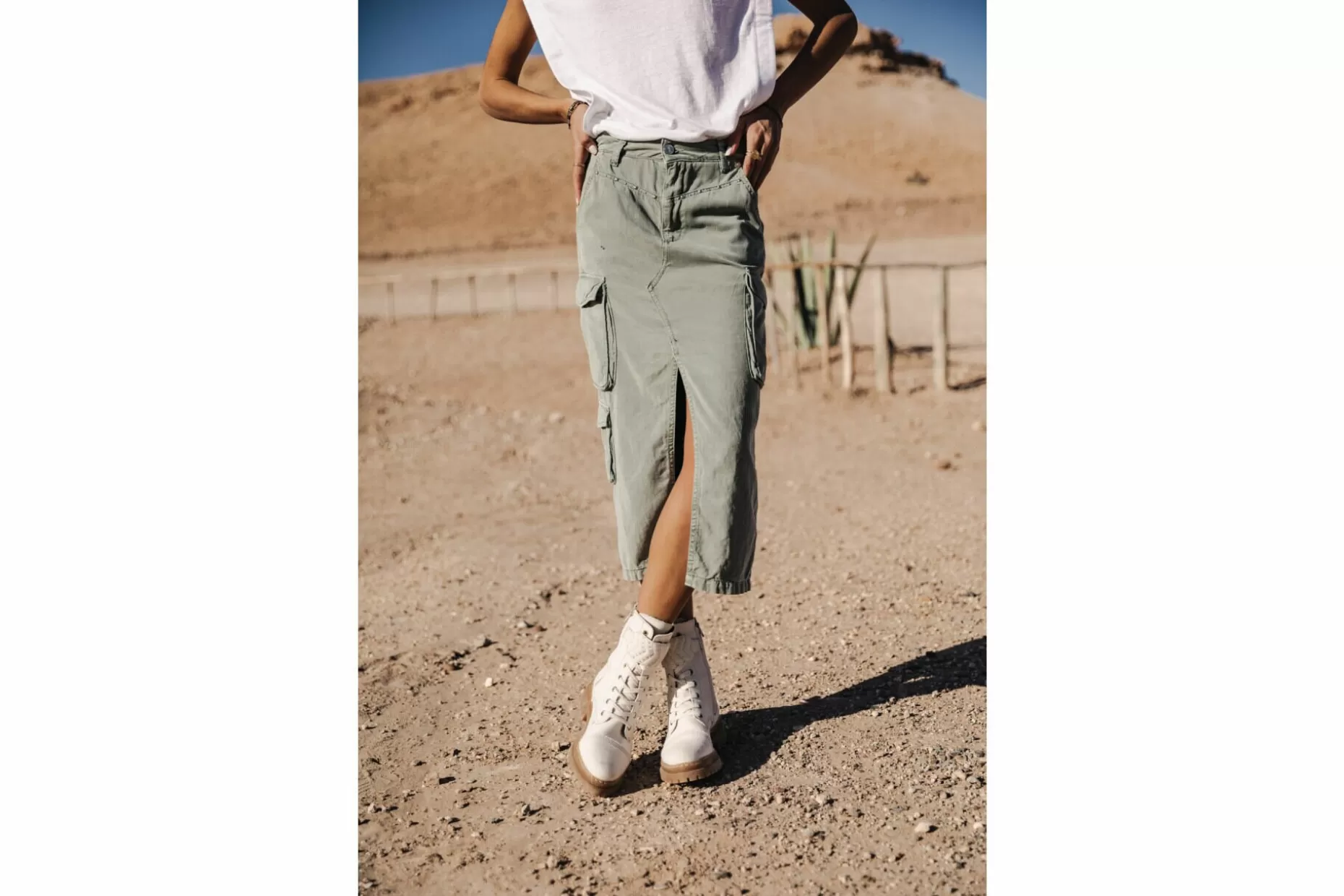 Freeman T Porter Welby Jazz Cargo Skirt Woman, Lily Pad Clearance