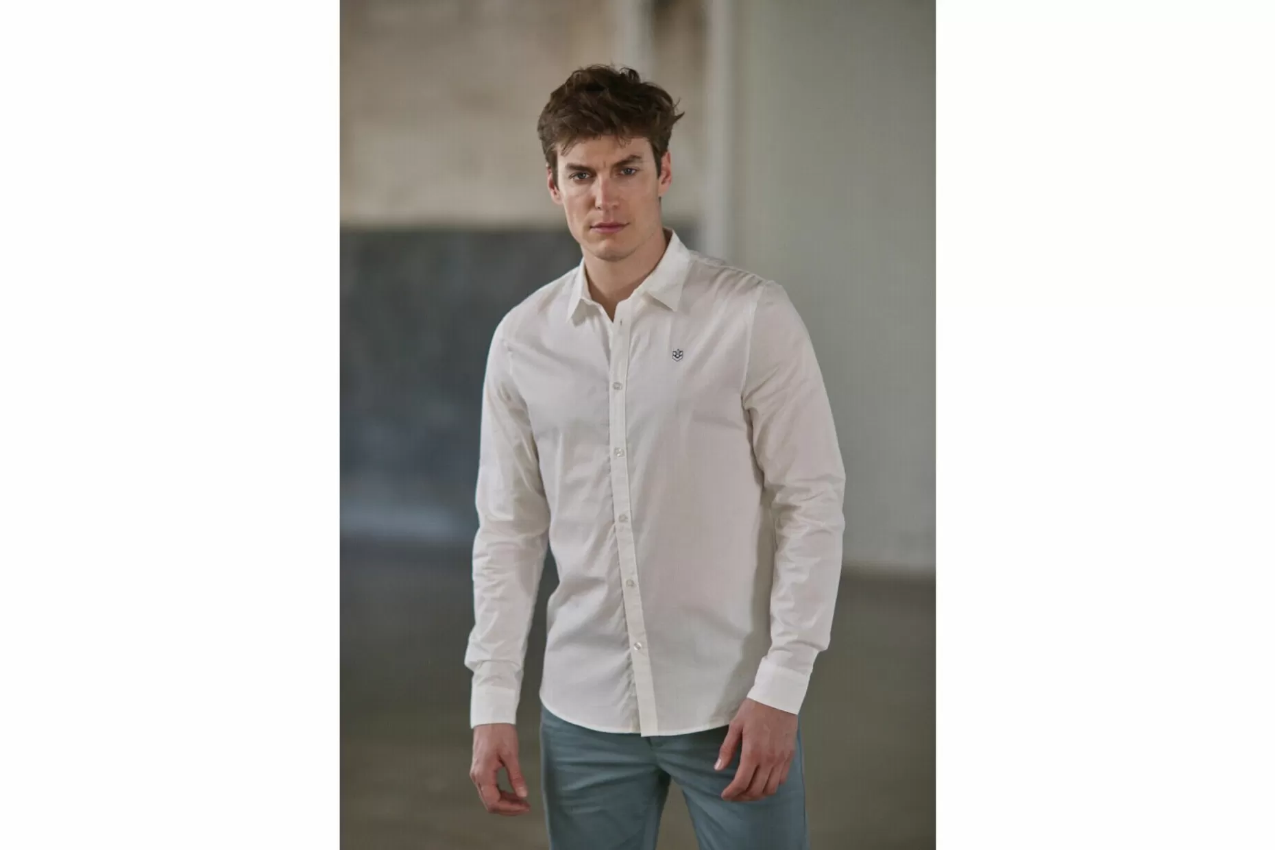 Freeman T Porter Yoris Poplin Slim Fit Shirt Man, Bright White Clearance